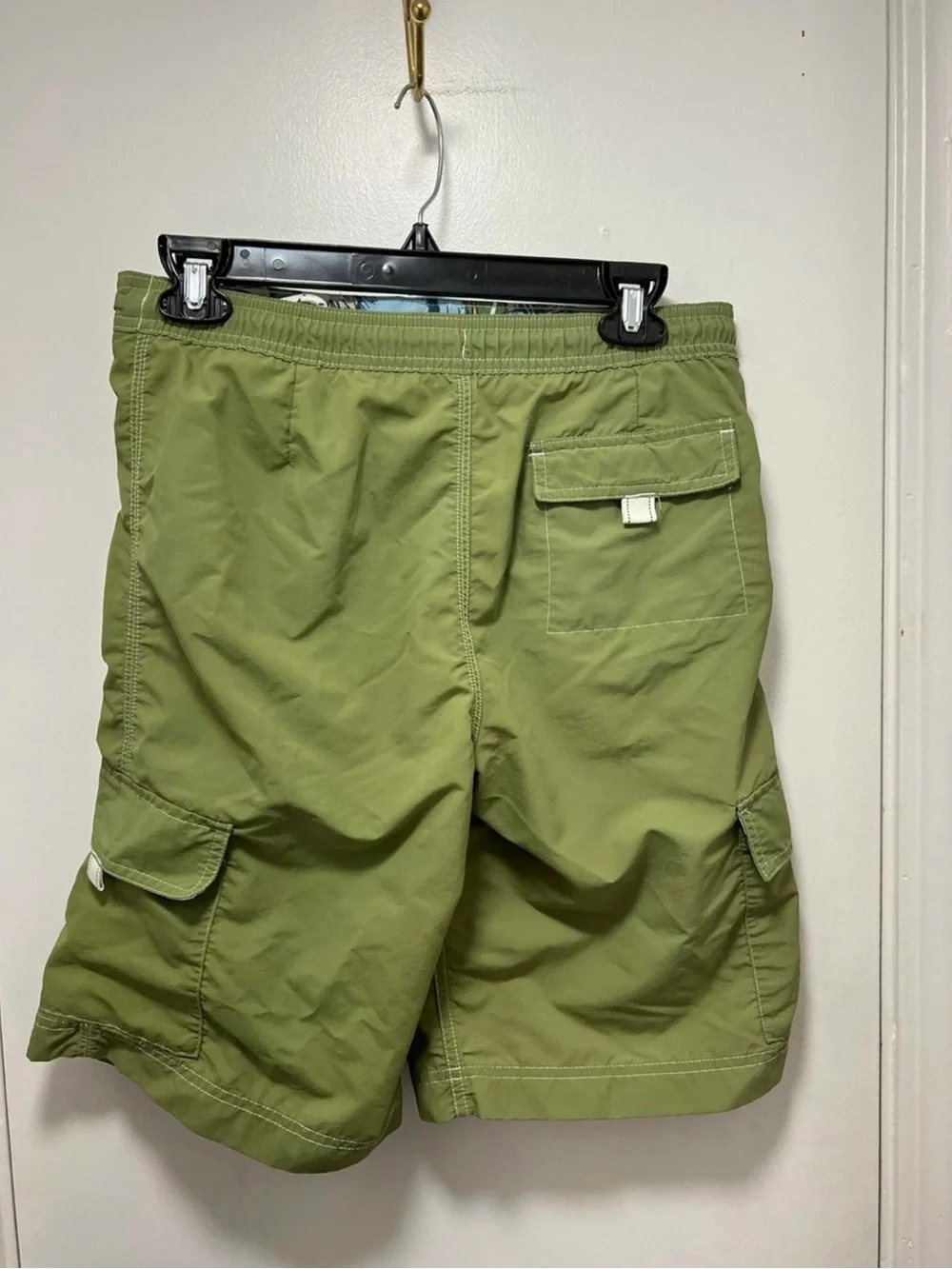 *Lands' End Olive Green Boys' Cargo Swim Trunks
